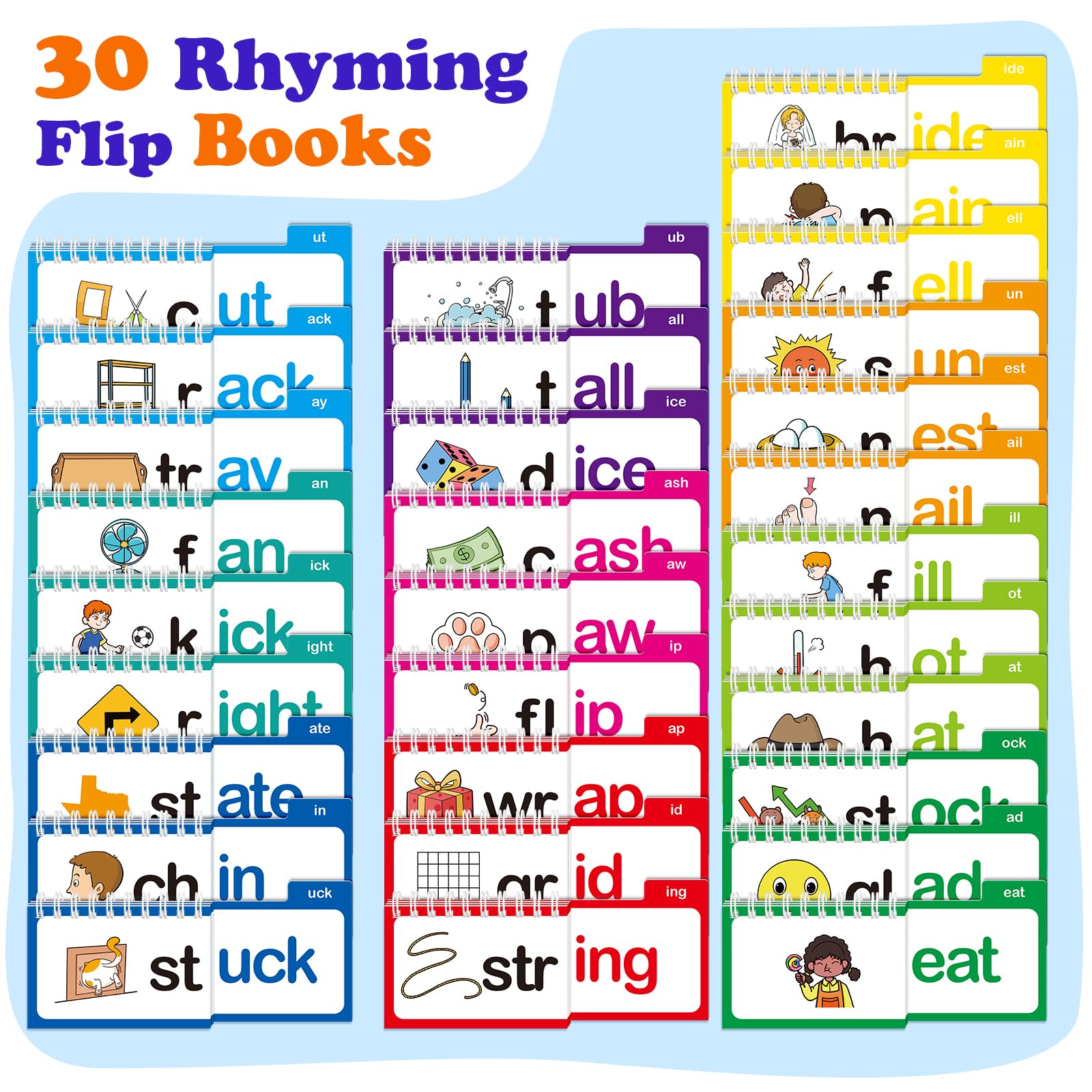 30 Read And Rhyme Flip Books 30 Word Family Flip Books - Phonics Flash ...