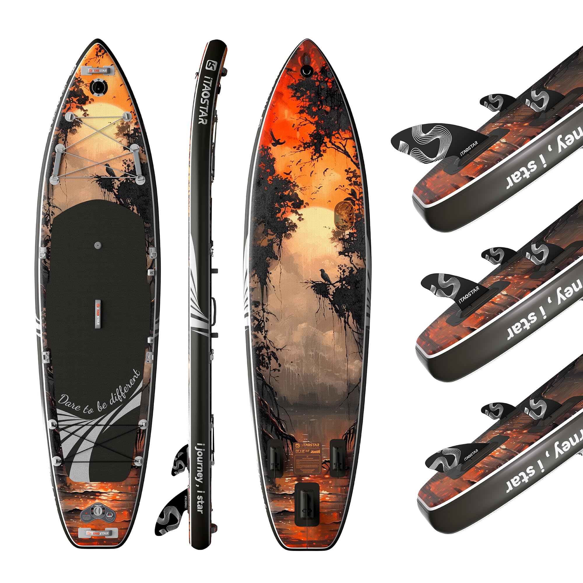 iTAOSTAR N26L 35" Extra Wide Inflatable Stand Up Paddle Board - The Ultimate Stable Inflatable SUP Board for Yoga & Fishing, Full Kit Included