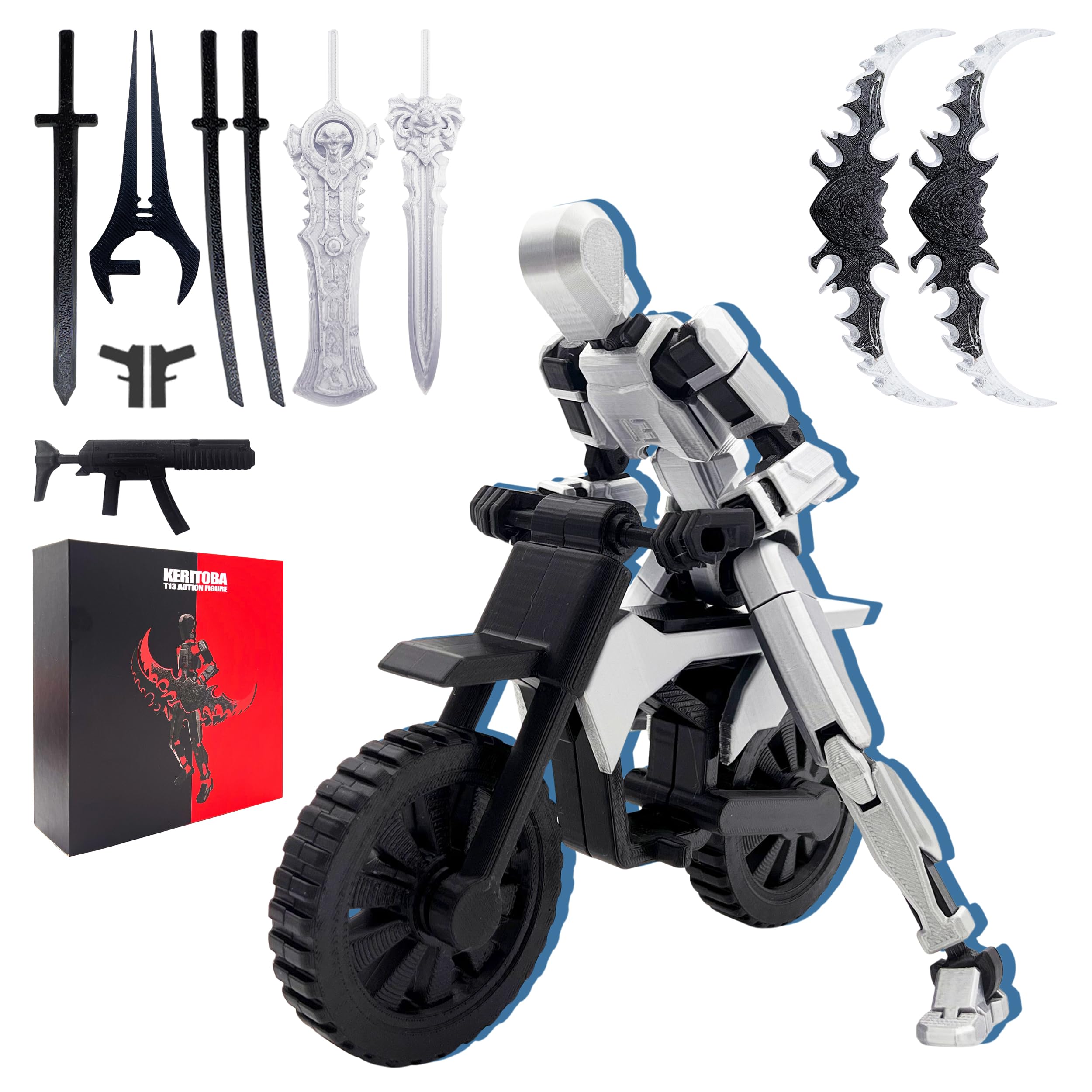 Photo 1 of [DAMAGED] KERITOBA Assembly Completed T13 Action Figure Set,Dummy 13 3D Printed Toys,Titan 13 Action Figures,Premium Presents for Xmas,Birthdays,and Everyday Joy (Silvery)