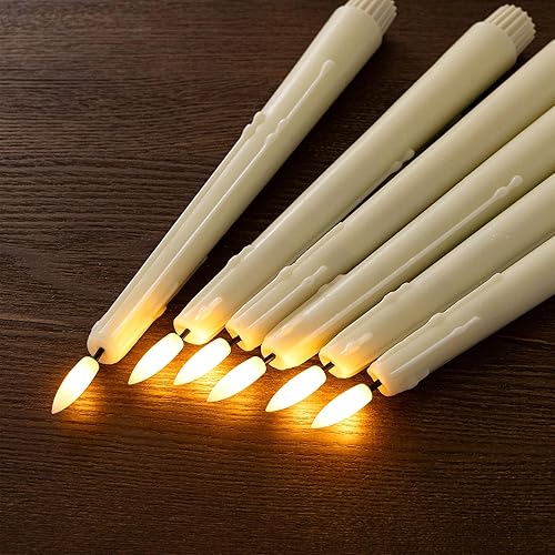 Miniatura 2 de Velas LED sin llama de cera real marfil con control remoto y temporizador, velas sin llama de 9.65 pulgadas, velas de cera de goteo que funcionan