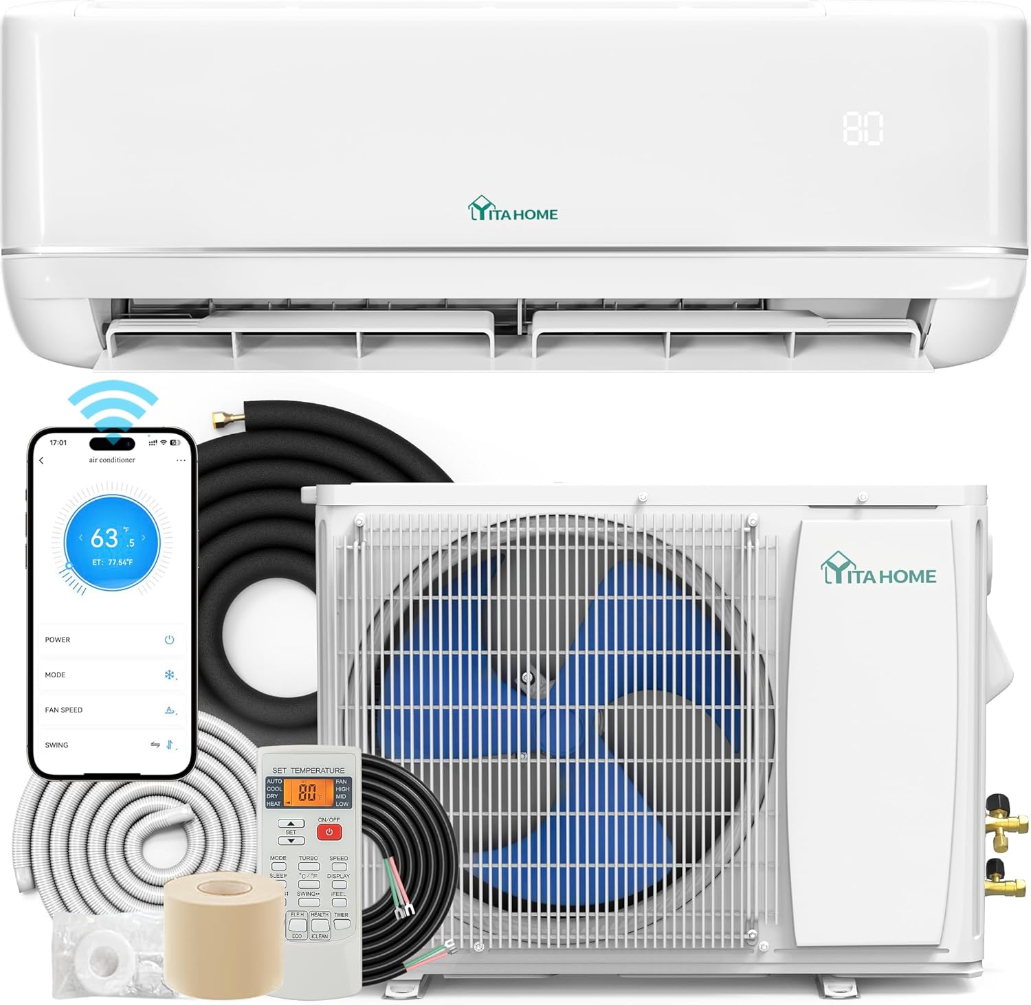 YITAHOME 24000 BTU Mini Split Air Conditioner Heat Pump System