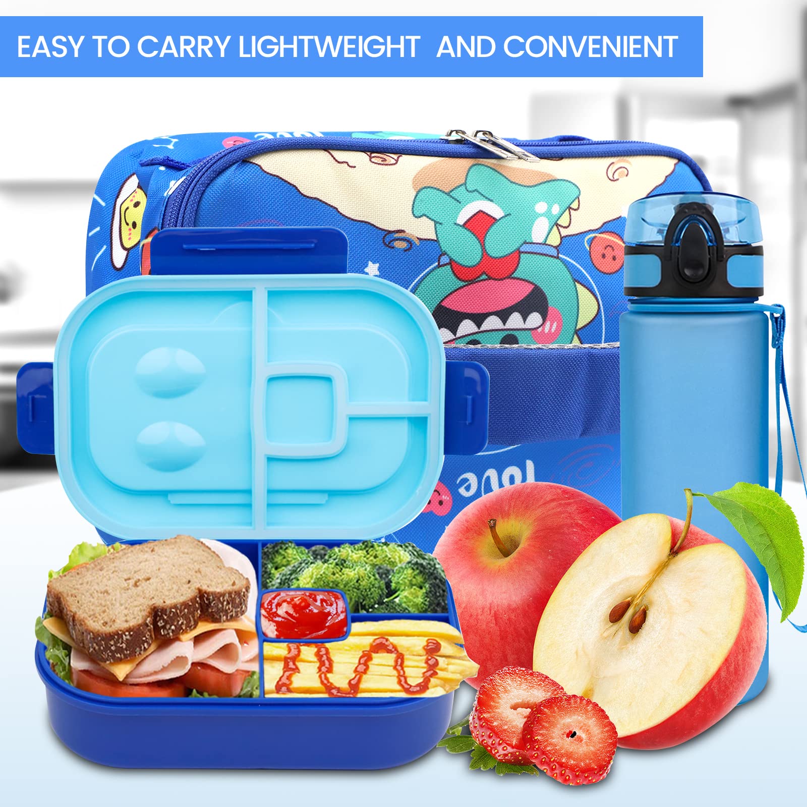 Borsa Termica Bambini 27x19x11cm - Lunch Bag Impermeabile Con Isolante - Foto 5