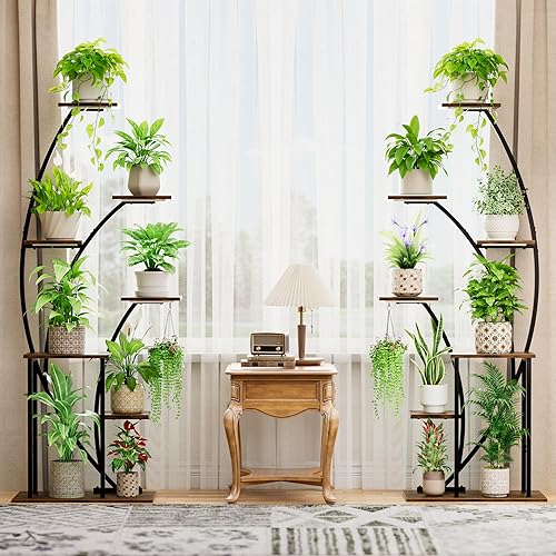 Miniatura 5 de LATIBELL Soporte para plantas de interior con luces de crecimiento, estante de plantas de interior de 63 pulgadas de alto, paquete de 2 soportes de