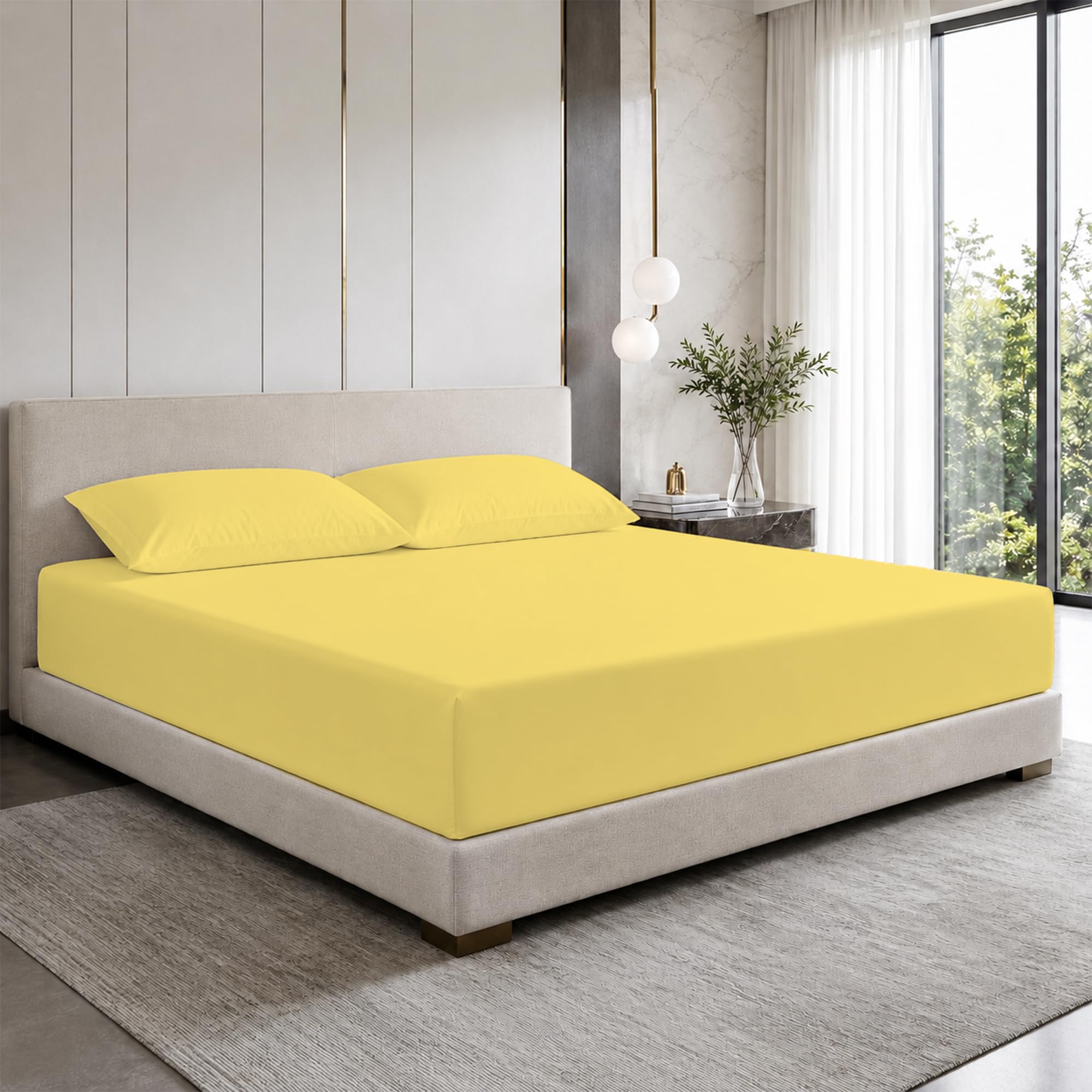 3-Piece Small Double Fitted Sheet Set, 40cm Deep Pocket, 400TC Cotton — image 1