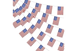 32.8 Ft Red White and Blue Pennant Flags for Patriotic Holidays