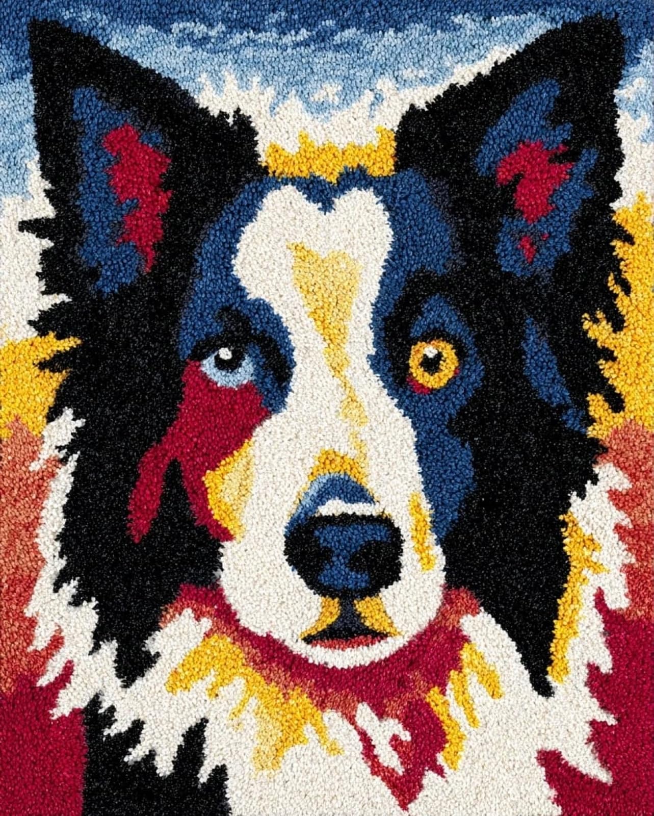 Wallphantom Latch Hook Kits for Adults,Border Collie