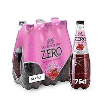 San Benedetto Frutti Rossi Zero, Bibita Analcolica Gassata, 6 x 0,75 L 750 ml, Zero Zuccheri Aggiunti e Pochissime Calorie, Rinfrescante e Leggera
