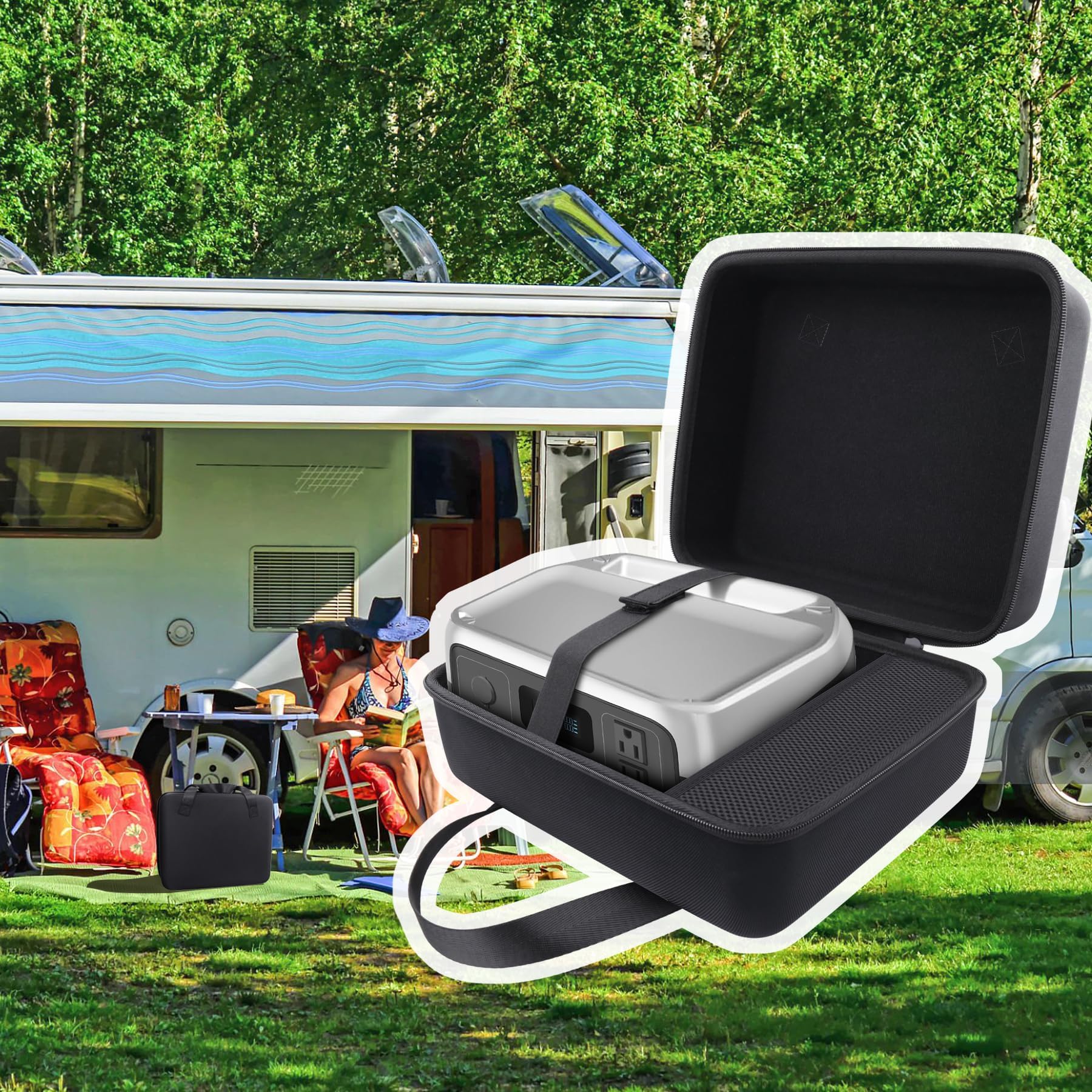 co2CREA Duro Viajar Caja Estuche Funda para EF ECOFLOW Estación energía portátil RIVER 2 256Wh LiFeP04 Generador solar(Funda Solo,Case Only)