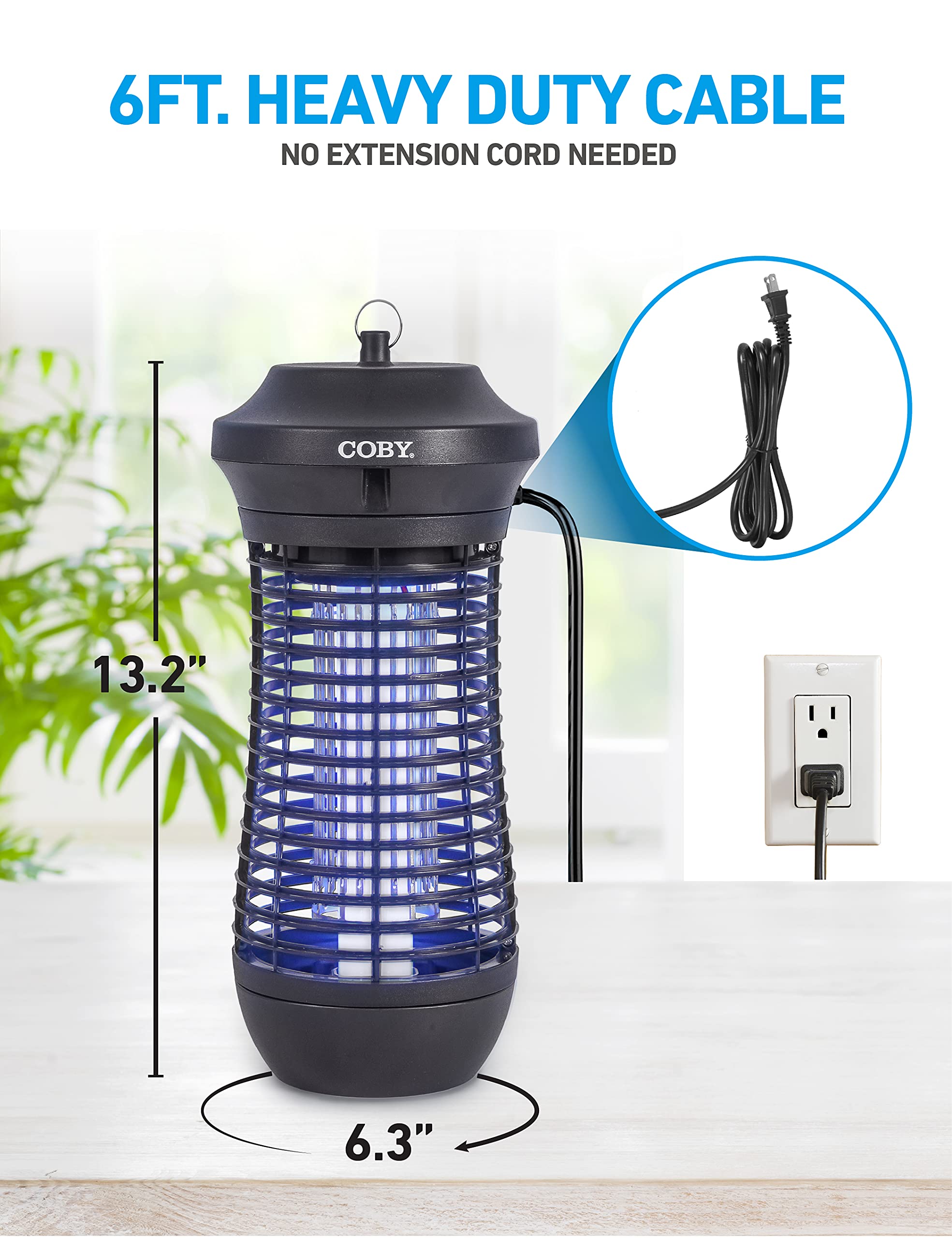 Coby Outdoor Bug Zapper 18W, Covers Half an Acre, Non-Toxic