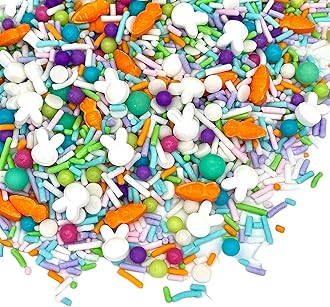 Manvscakes Sprinkles- Edible Cake and Cupcake Sprinkles with Assorted Shapes and Sizes for Parties, Metallic Sprinkle Mix for Cookies, Ice Cream, Cake and Cupcake Decorating, 4 oz (Pastel Easter)