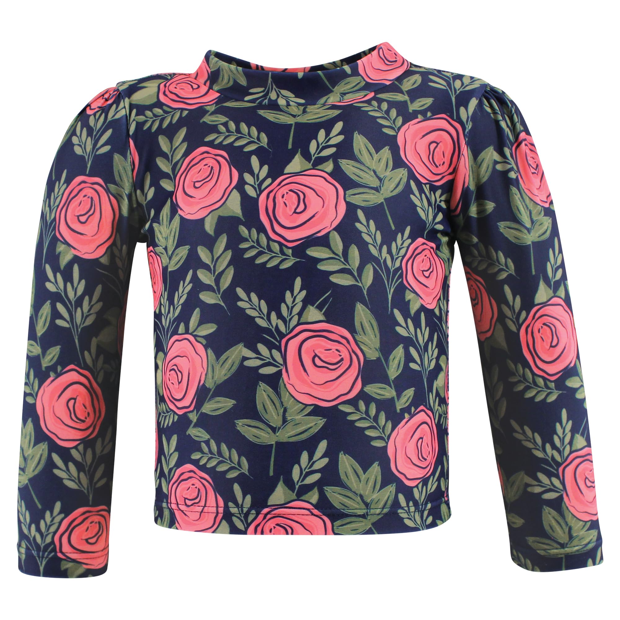 Hudson Baby Unisex Baby Swim Rashguard Set, Leafy Floral, 5T