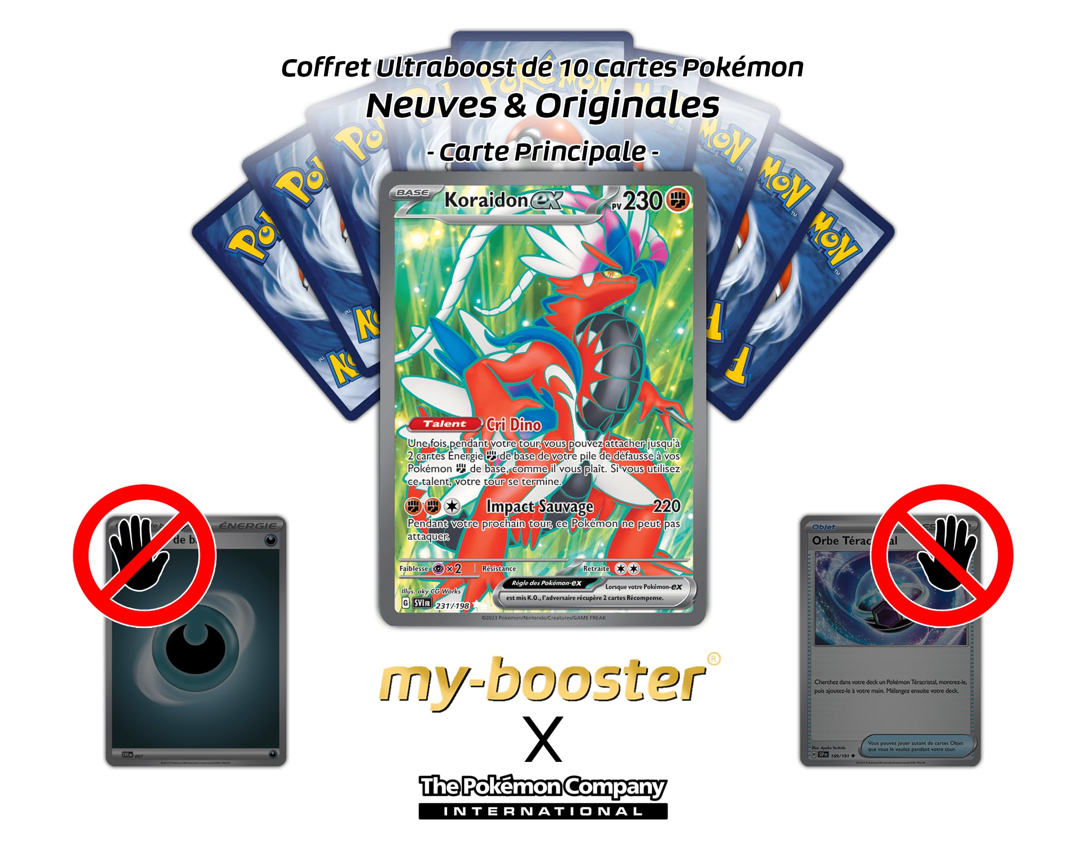 Koraidon Ex SV029 - Coffret Ultraboost 10 Cartes Pokémon Françaises - Écarlate Et Violet 01 - Neuves