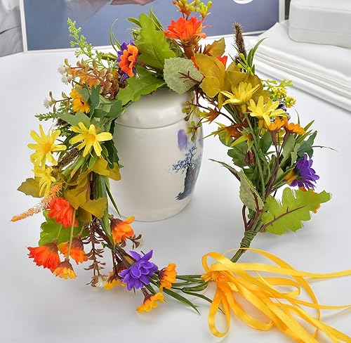 Miniatura 3 de Corona floral guirnalda de flores diadema diadema corona floral diadema halo boho fiesta baile boda fotos dorado