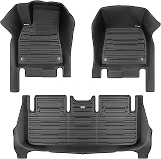 TuxMat - for Tesla Model S 2021-2024 Models - Custom Car Mats - Maximum Coverage, All Weather, Laser Measured - This Full Set Includes 1st and 2nd Rows