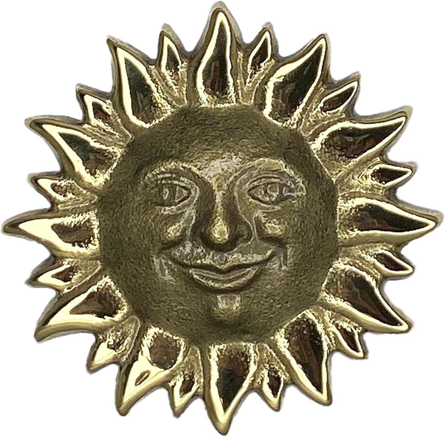 Smiling Sunface Doorbell Ringer - Brass