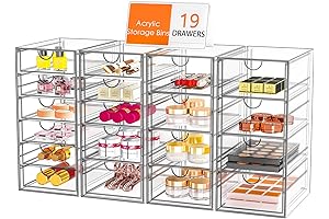 Acrylic Makeup Organizer with 19 Drawers