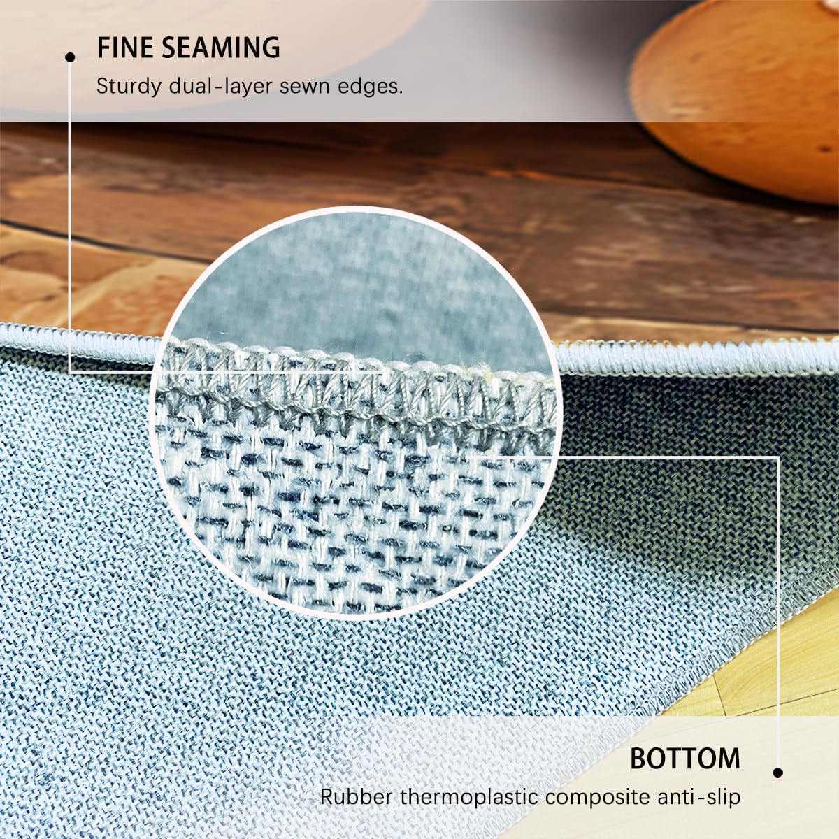 Tapis Ronds Style Ferme 100cm Motifs de Biscuits de Biscuit Man Tapis Circulaire Pliable Pliable antidérapant et Lavable antidérapant pour Salle à Manger