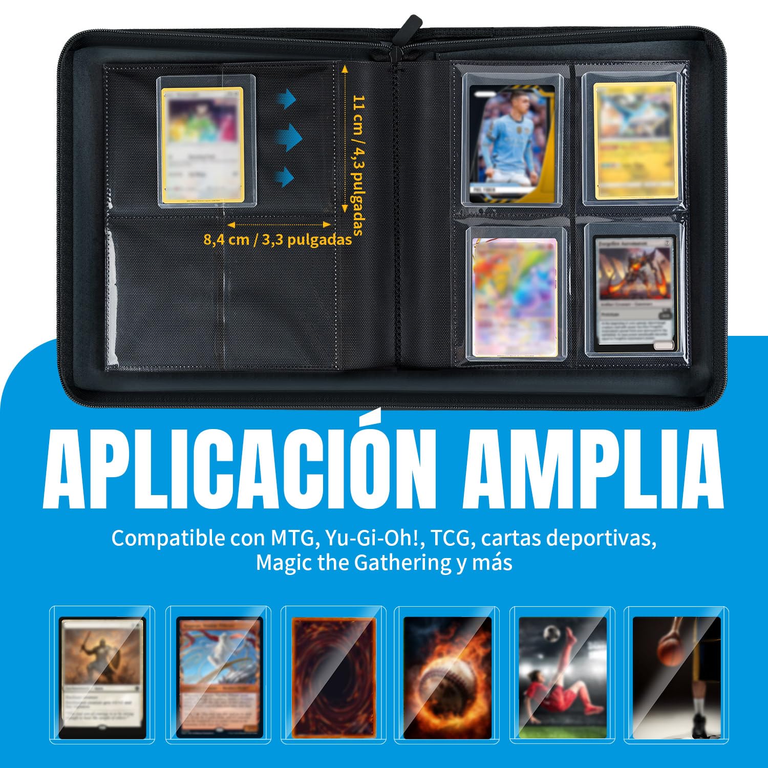 Toploader Álbum Para Tarjetas Coleccionables 112 Toploader 4 Compartimentos Con 10 Unidades 35pt Toploader Carpeta Para Tcg, Tarjetas Mtg, Álbumes Coleccionables - Negro
