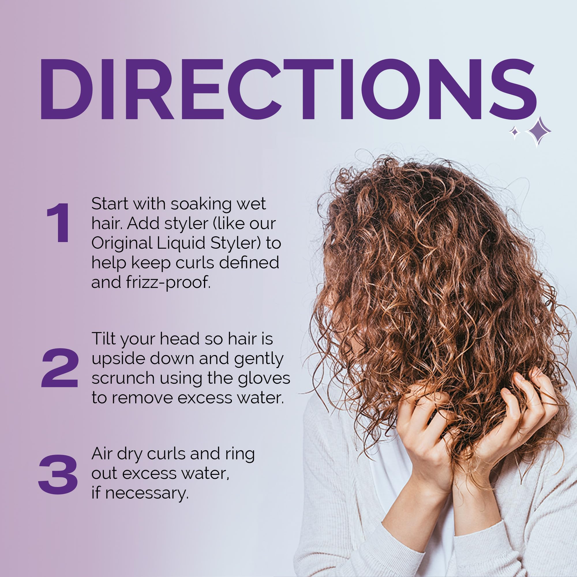 Curly Hair Solution - szybkoschnące rękawice do stylizacji (fioletowe)