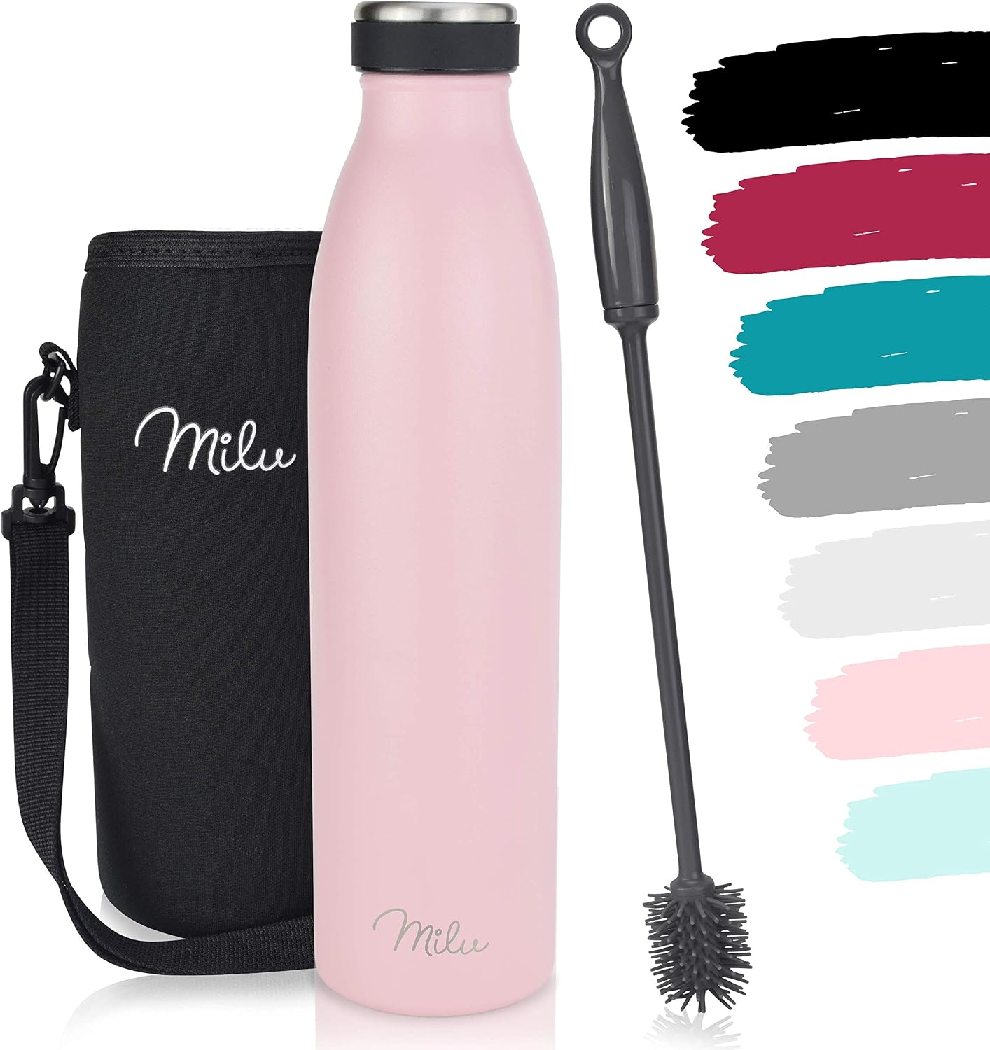 Milu Stainless Steel Drinking Bottle 1000 ml, Insulated Thermo Flask for Water, Leak Proof, Insulated and Double Walled