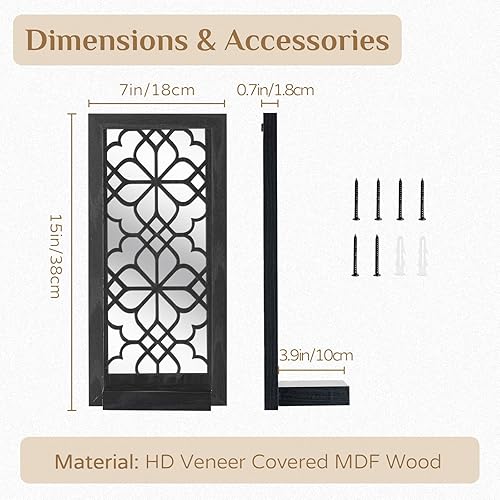 Miniatura 6 de Apliques de pared negros para velas  Decoración rústica para colgar en la pared, estantes góticos de velas para plantas suculentas, candelabros