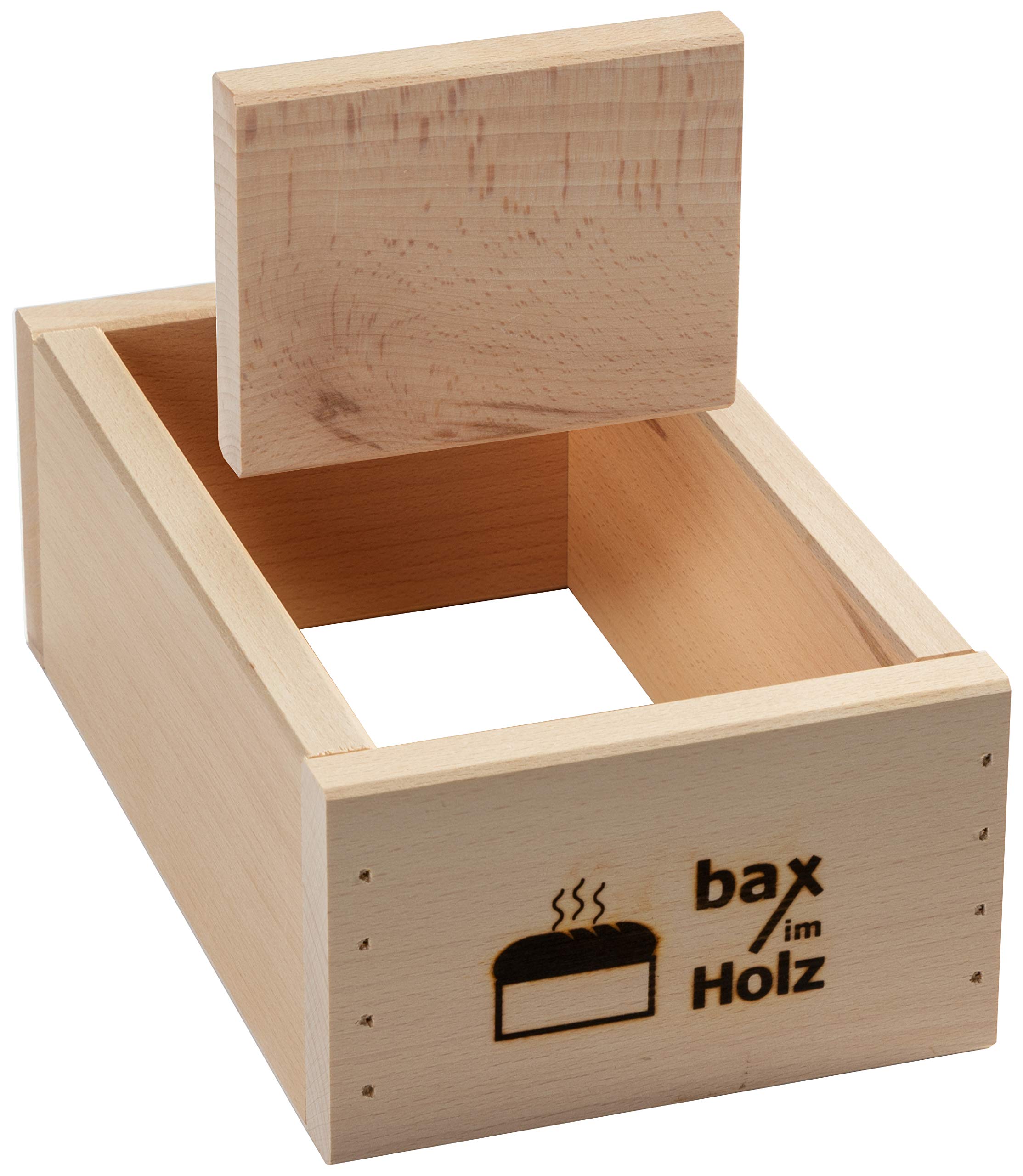 Brot-Holzbackrahmen aus naturbelassenem, massivem Buchenholz für leckeres, selbstgebackenes Brot von Bax im Holz, für 500g - 1000g - einfach