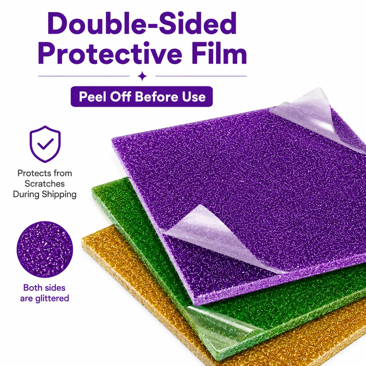 Glitter Acrylic Sheets - Laser Cutting & Crafting -3
