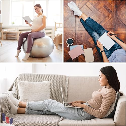 Miniatura 6 de Hugh Ugoli Calcetines tobilleros para diabéticos de bambú para mujer, súper suaves, sin costuras, sin costuras, anchos, ajuste holgado y elásticos,