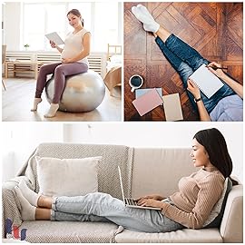 Hugh Ugoli Women\'s Cotton Diabetic Ankle Socks, Wide, Loose & Stretchy, Seamless Toe & Non Binding Top, 3 Pairs, Blue/Pink/Burgundy, Shoe Size: 9-12