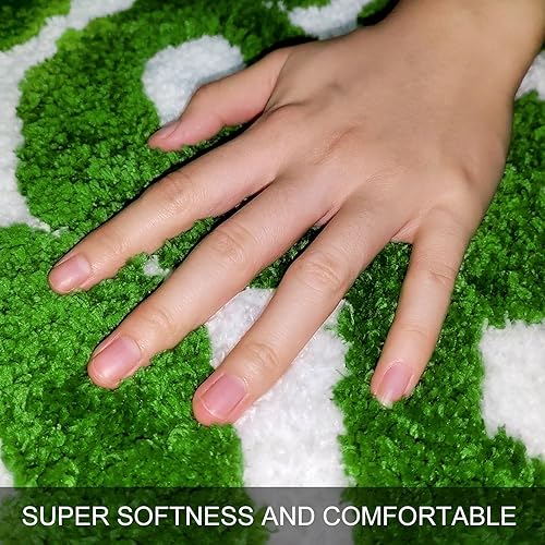 Miniatura 3 de Tapete de baño con texto en inglés "You Look Good", tapetes de cocina verdes, suaves y absorbentes, de felpa coral, geniales y divertidos, tapetes