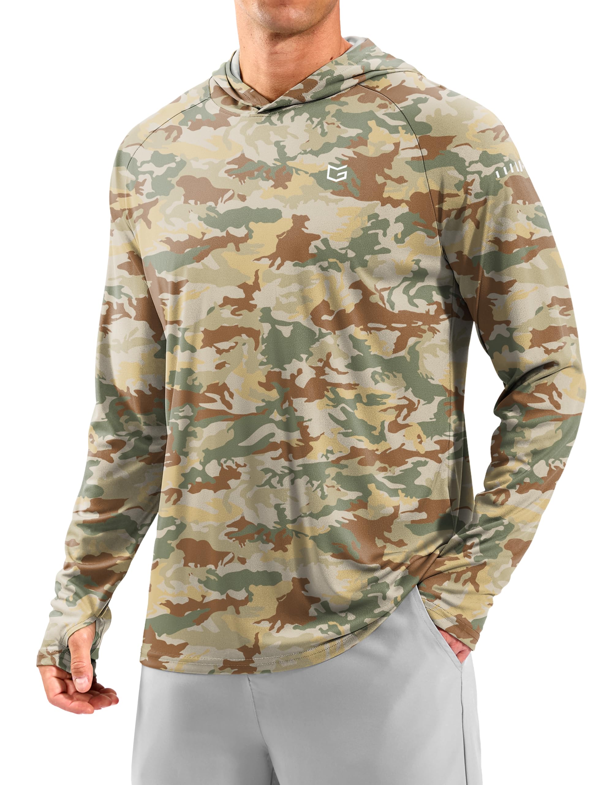 Men's Sun Protection Hoodie Shirts Long Sleeve UPF 50+ Swim Shirts for Men Rash Guard Fishing Shirt Quick Dry