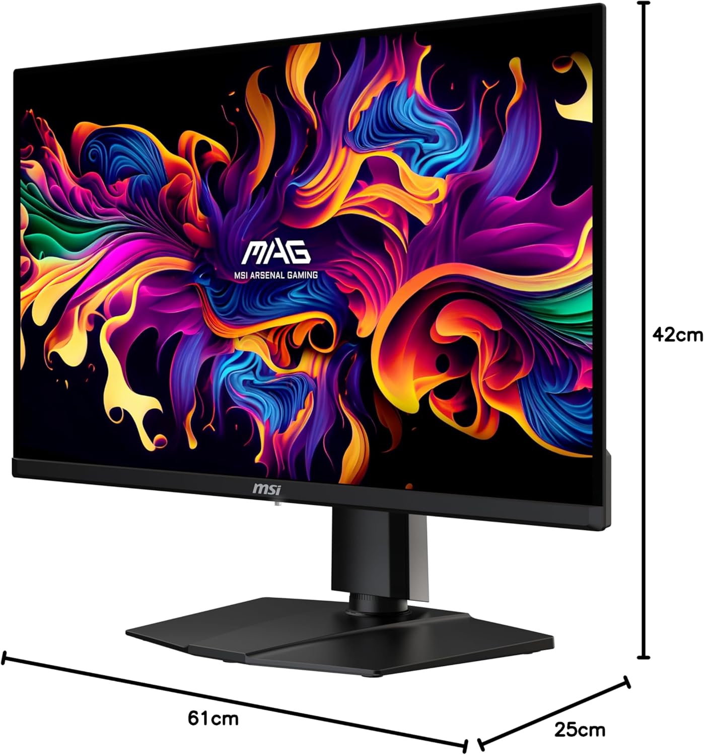 MSI mag 271QPX QD-OLED 26.5 Inch WQHD Monitor Gaming, 2560 x 1440 Quantum Dot OLED Panel, 360Hz / 0.03ms, 99.1% DCI-P3, ΔE≤2, DisplayHDR True Black 400, DP 1.4a, HDMI 2.1, USB Type-C 8
