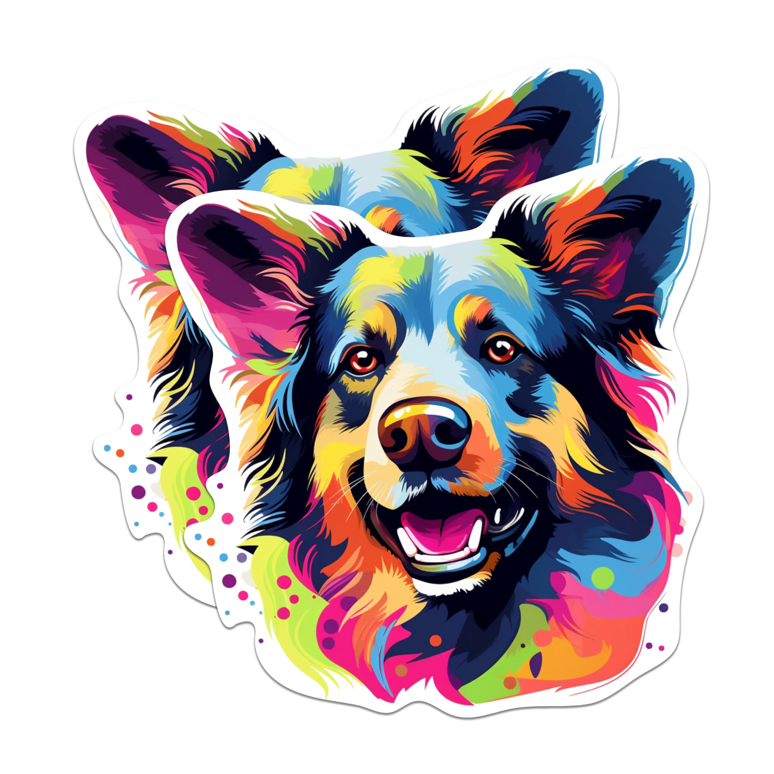 (2 Pack) Shiloh Shepherd Dog Breed Stickers - 5 Inches On Longest Side - Choose from Over 100 Dog Breeds - for Cars, Trucks, Skateboards, Laptops - Made in USA - BMCS1958