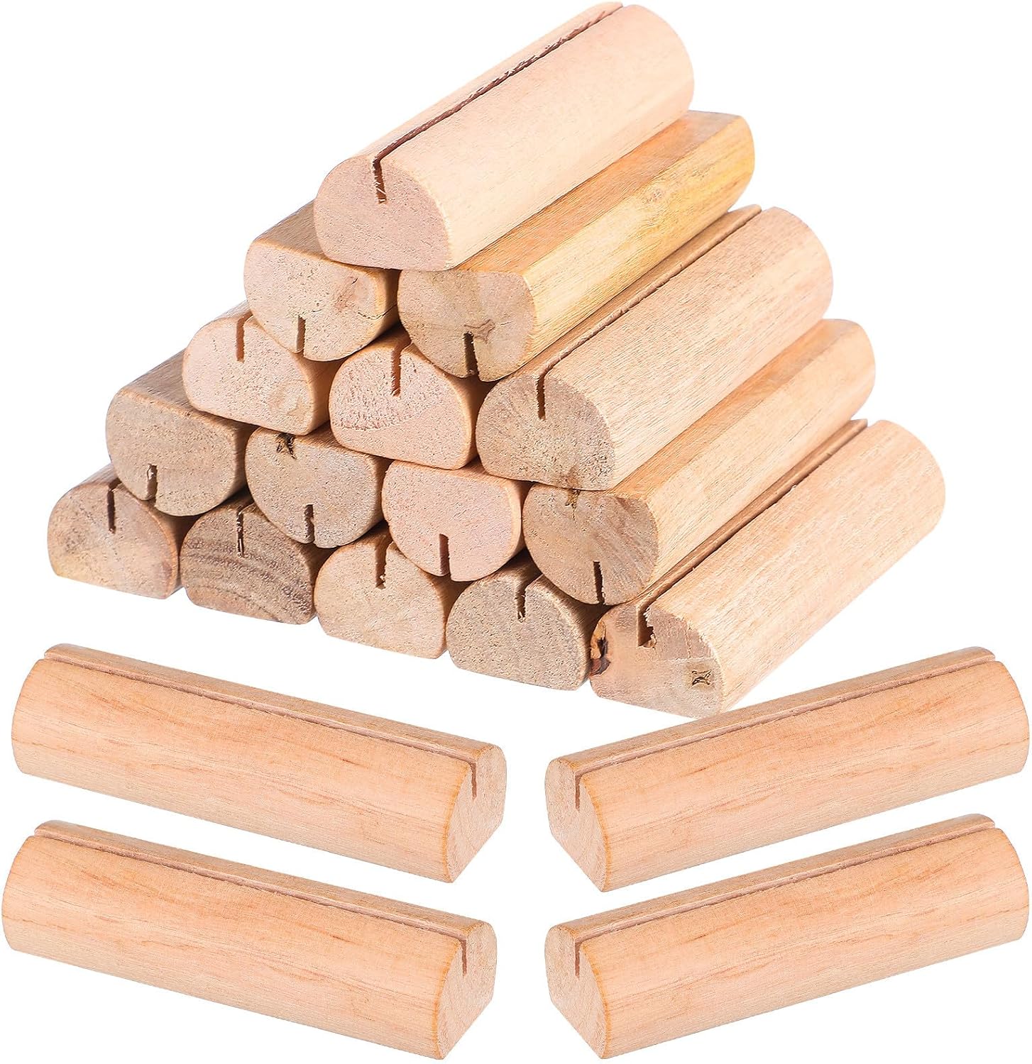 Holibanna Wooden Table Number Holders 20 Pcs Place Card Stands for Wedding Party Office Decor and Conference Table Marker Stands