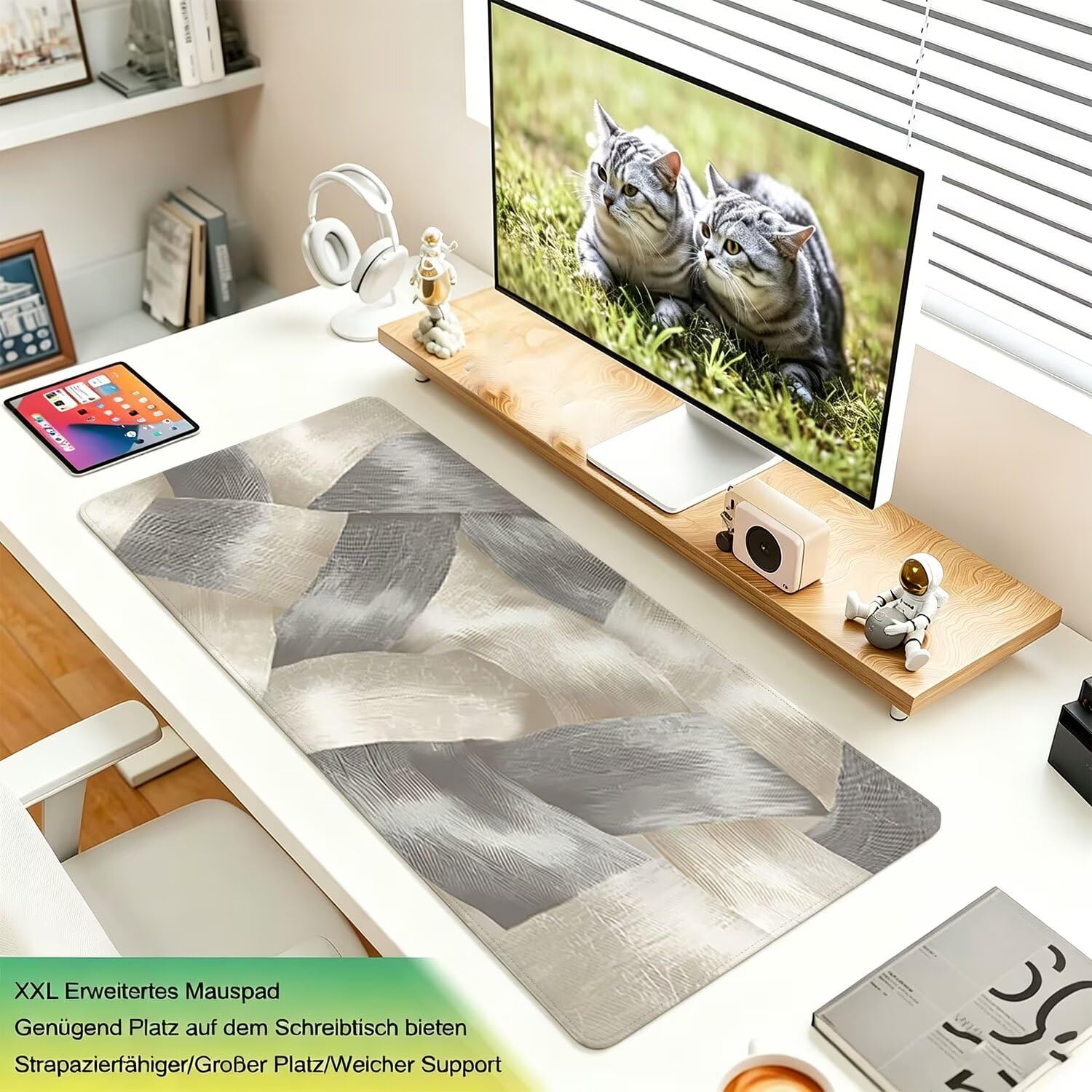 Tappetino Mouse Gaming XXL, Mousepad 1200x600x4mm Retro marrone 0x0-163 | Tappetino Scrivania con Base in Gomma Antiscivolo Bordi Cuciti per Computer, PC, Migliora la Precisione e la Velocità