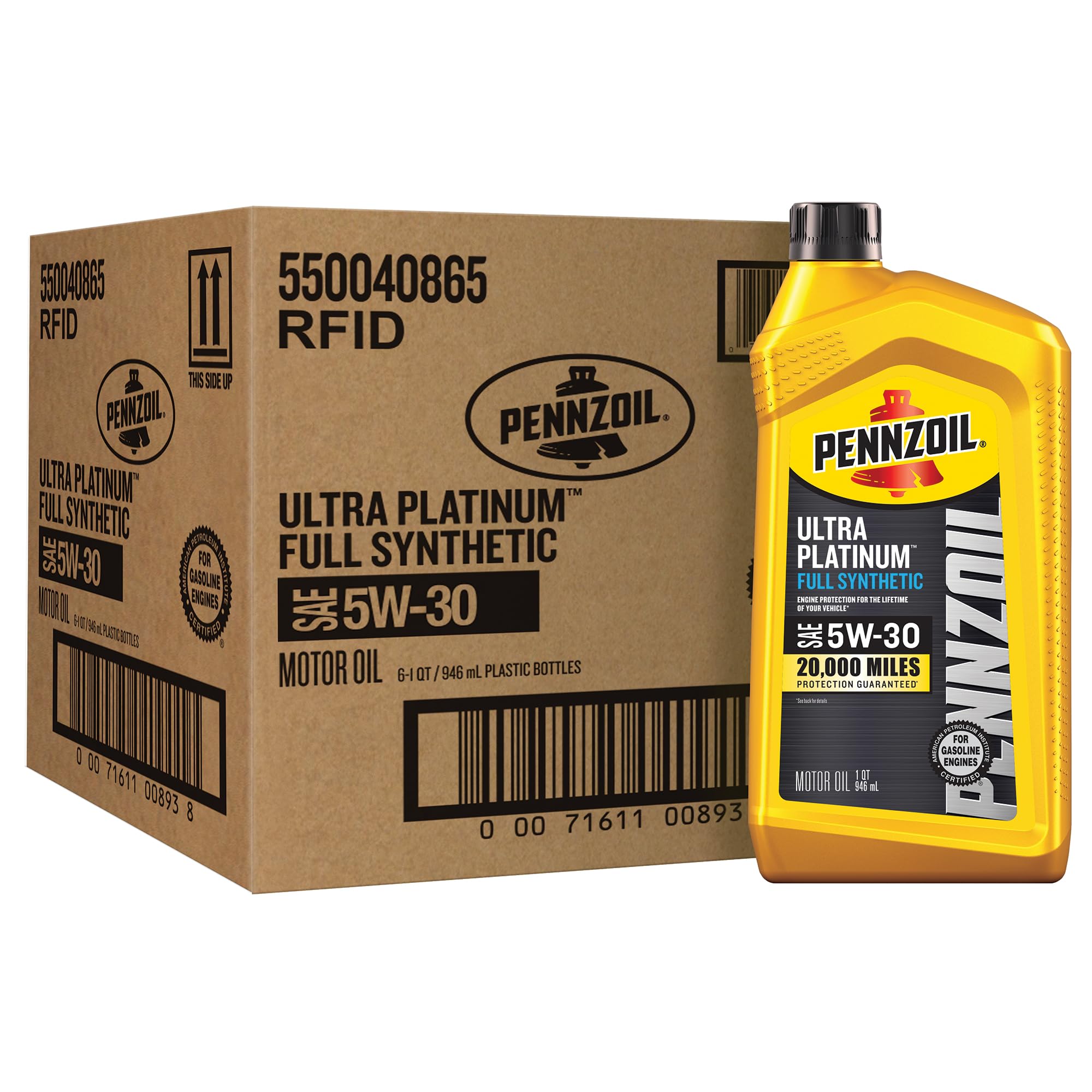 Ultra Platinum Full Synthetic 5W-30 Motor Oil, 1 Quart (6 Pack)