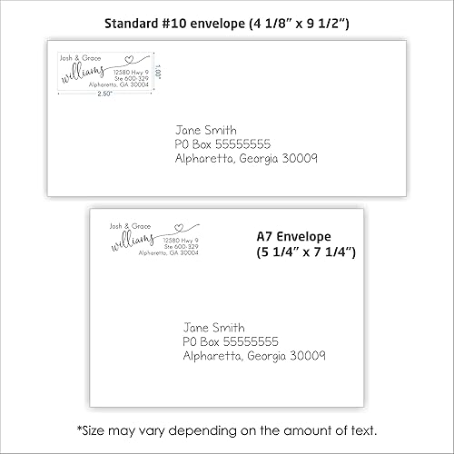 Miniatura 7 de Sello de dirección personalizado, sello autoentintado personalizado, tinta negra, sello de goma de boda, preentintado con tinta negra, PSI