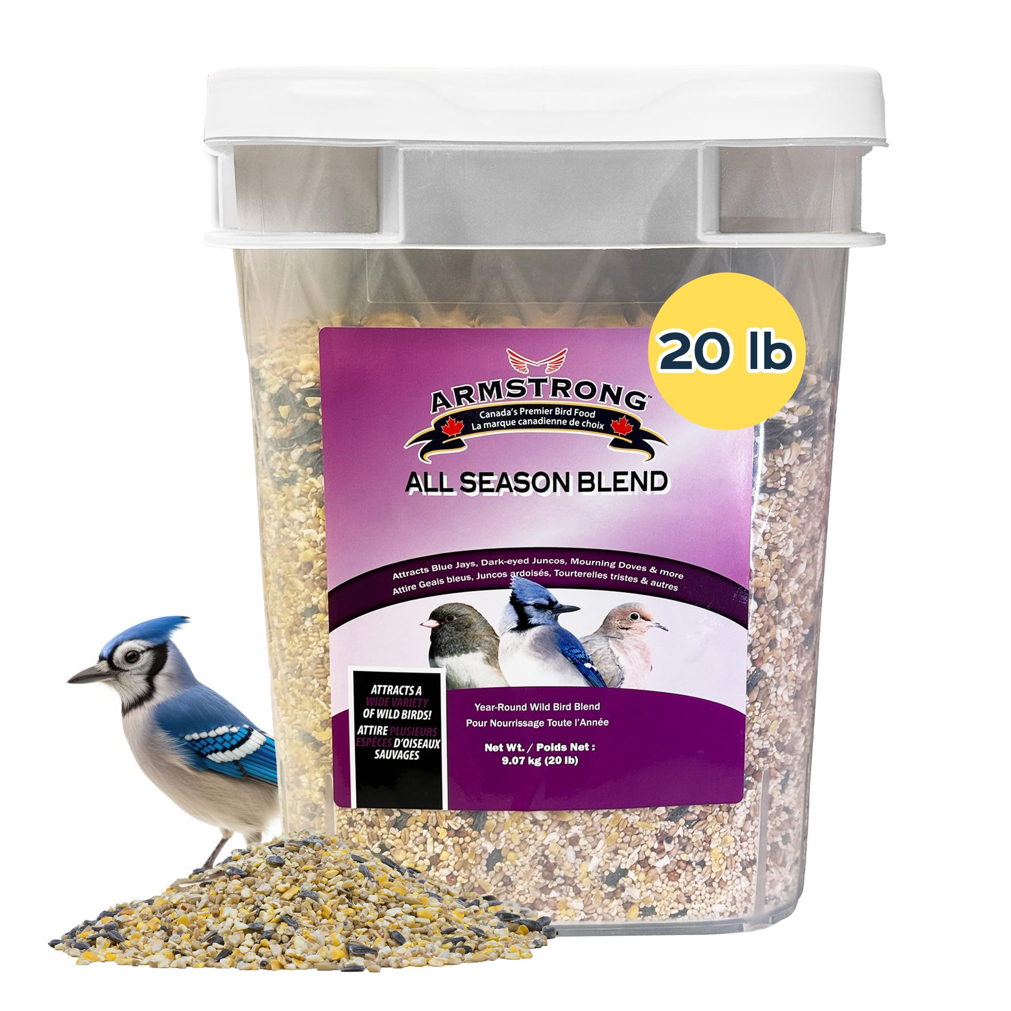 Armstrong Wild Bird Food All Season Bird Seed Blend, 20 Pound Pail ...