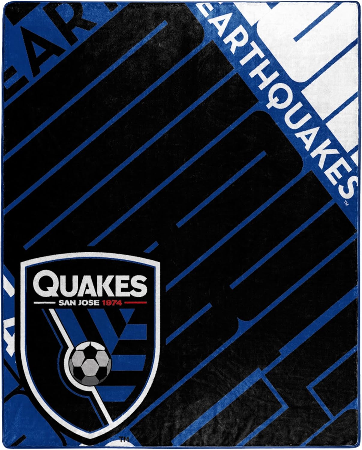 Northwest MLS San Jose Earthquakes Unisex-Adult Raschel Throw Blanket, 50" x 60", Scramble