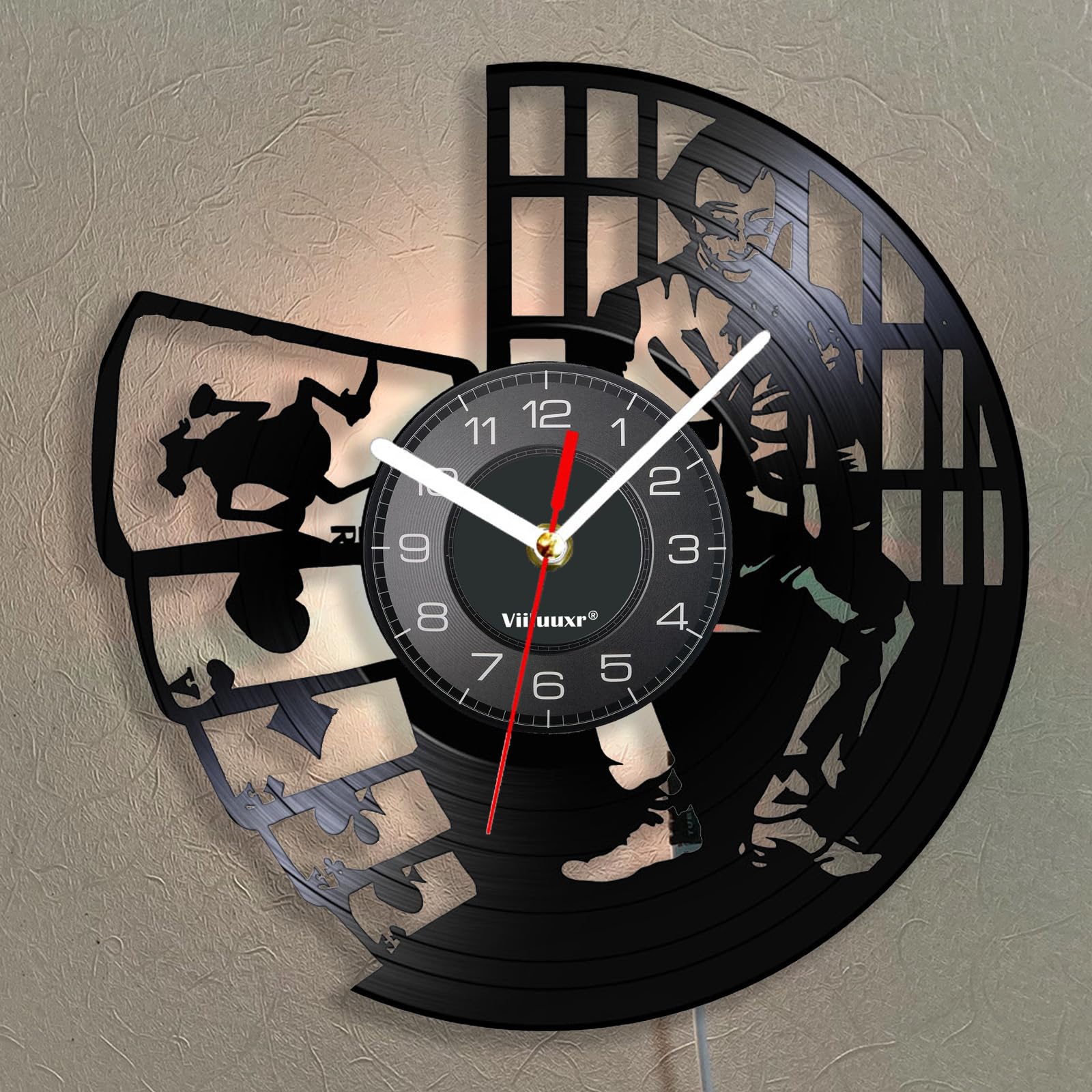 Viiluuxr 30 cm vinyl wandklok gitaar muziekinstrument wandklok