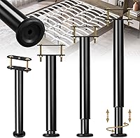 Vista 12 de Patas de soporte de cama de altura ajustable de 13.8 a 23.6 pulgadas, patas de soporte central para marco de cama, listones centrales de cama