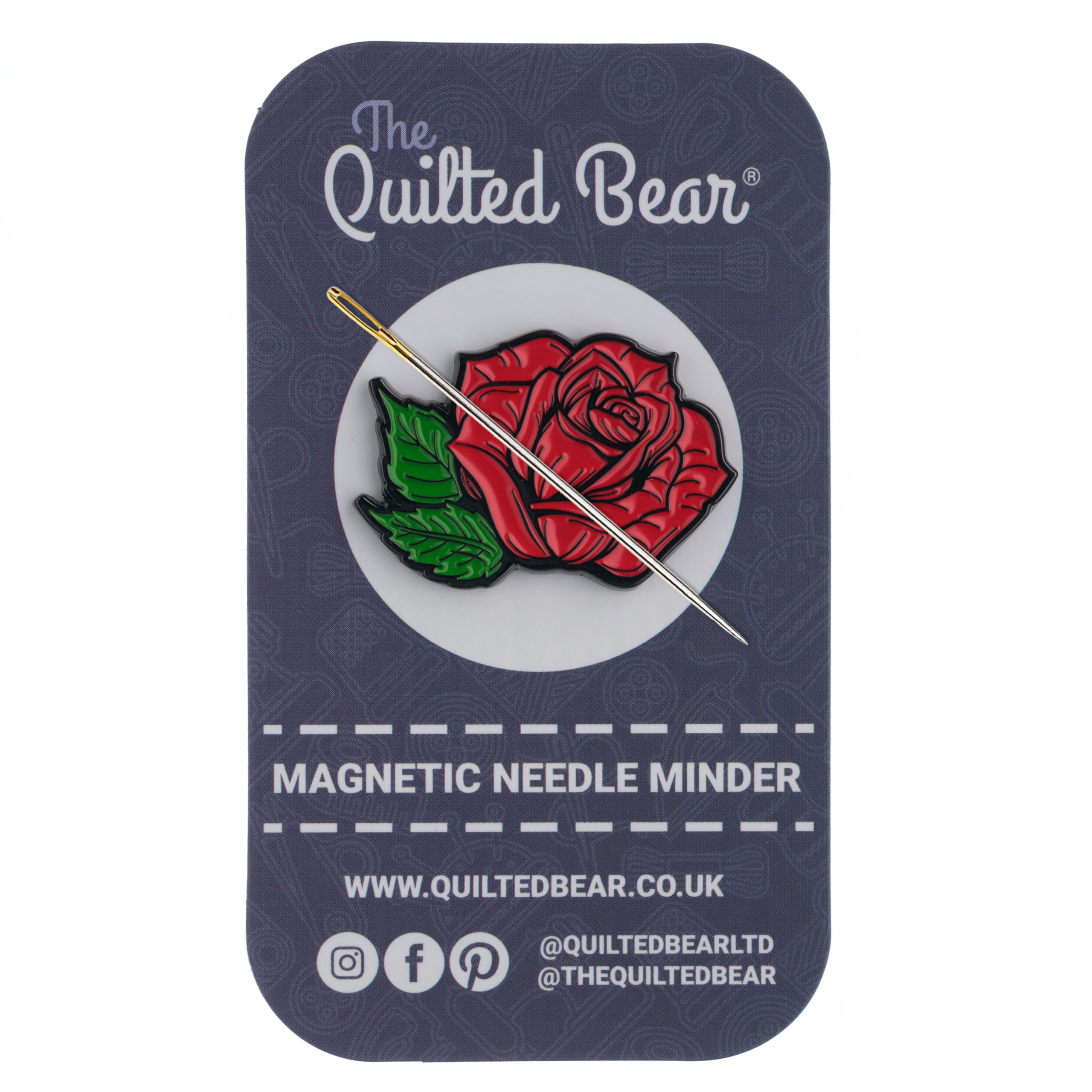 The Quilted Bear Rose Magnetic Needle Minders – Enamel Needle Keeper For Sewing, Embroidery & Cross Stitch Accessories | Secure Holder For Sewing Pins & Needles (Rose)
