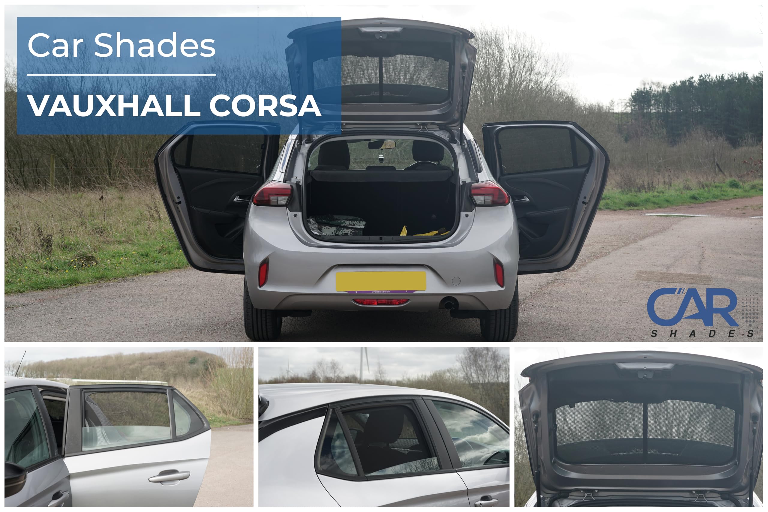 Juego de parasoles de Coche compatibles con Opel Corsa F de 5 Puertas 2019 (4 Piezas) a Medida para automóviles