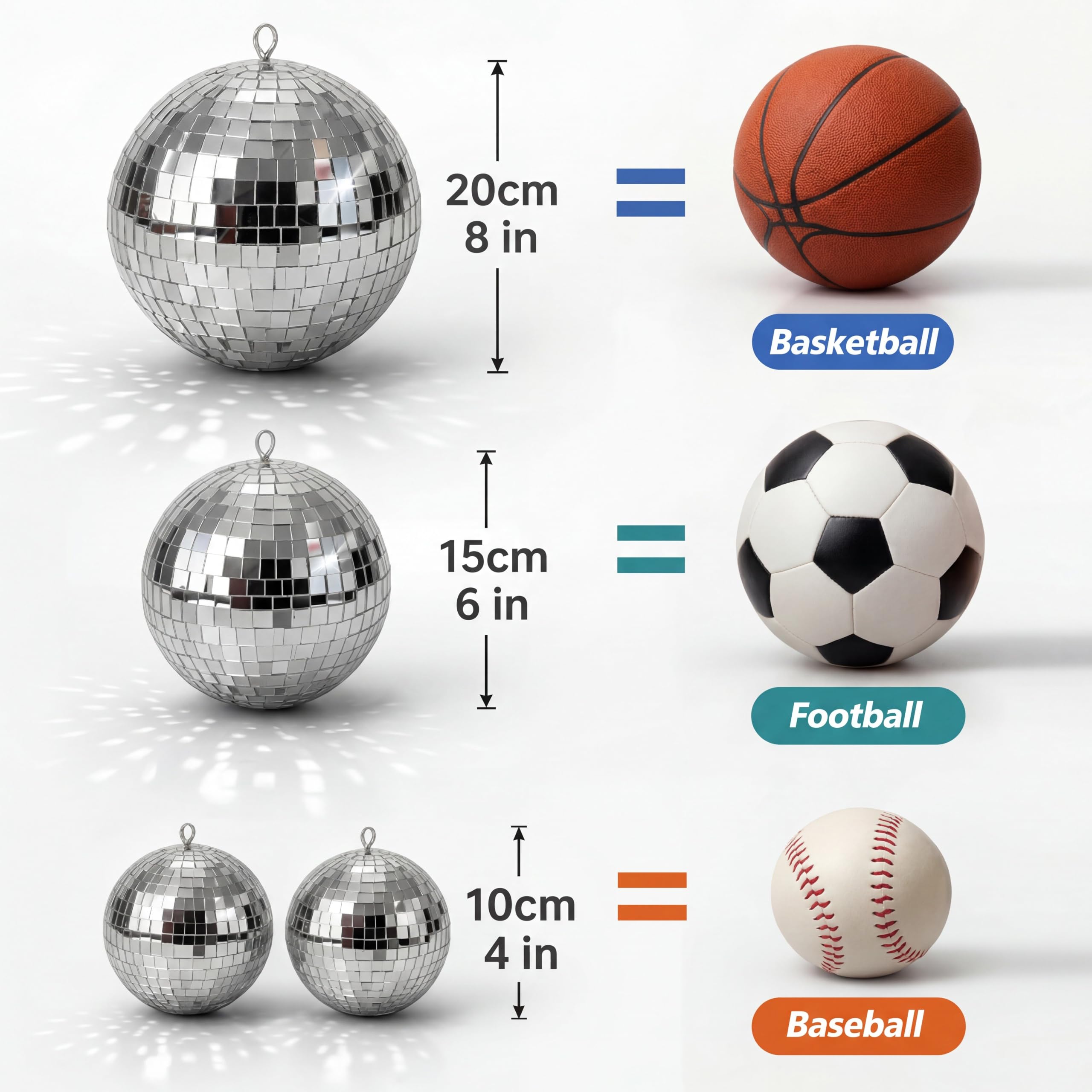 Large Disco Ball Set - 8 Pieces -4 Large Disco Ball Set - 8 Pieces -4