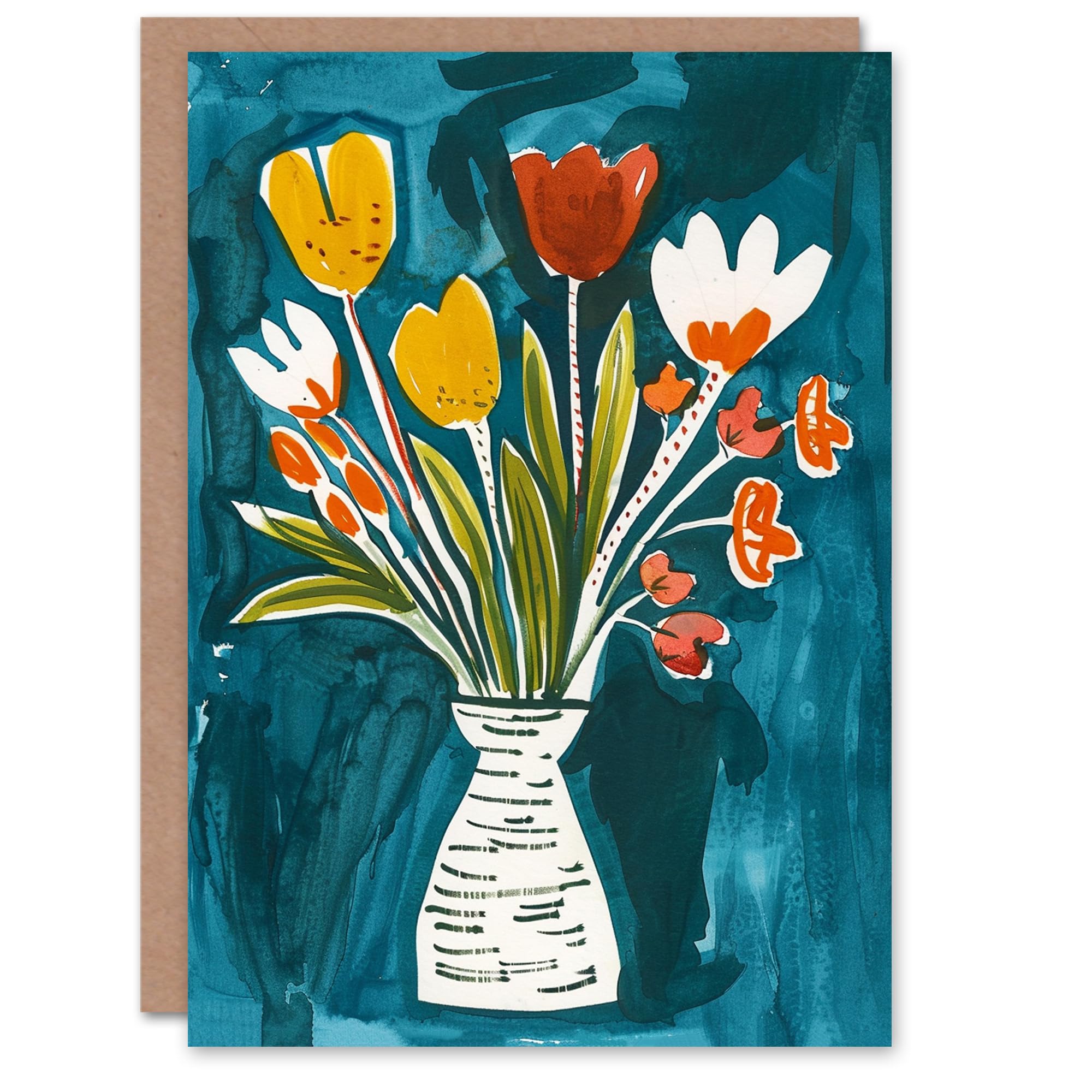 Artery8 Abstract Tulip Flower Bouquet Mother's Day Card