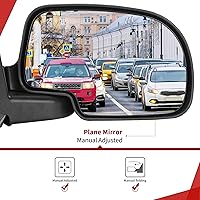 Vista 2 de YITAMOTOR Espejo de pasajero derecho para remolque Compatible con Chevy GMC 99-06 Silverado Sierra (Solo modelo clásico 07), 00-06 Chevy Tahoe