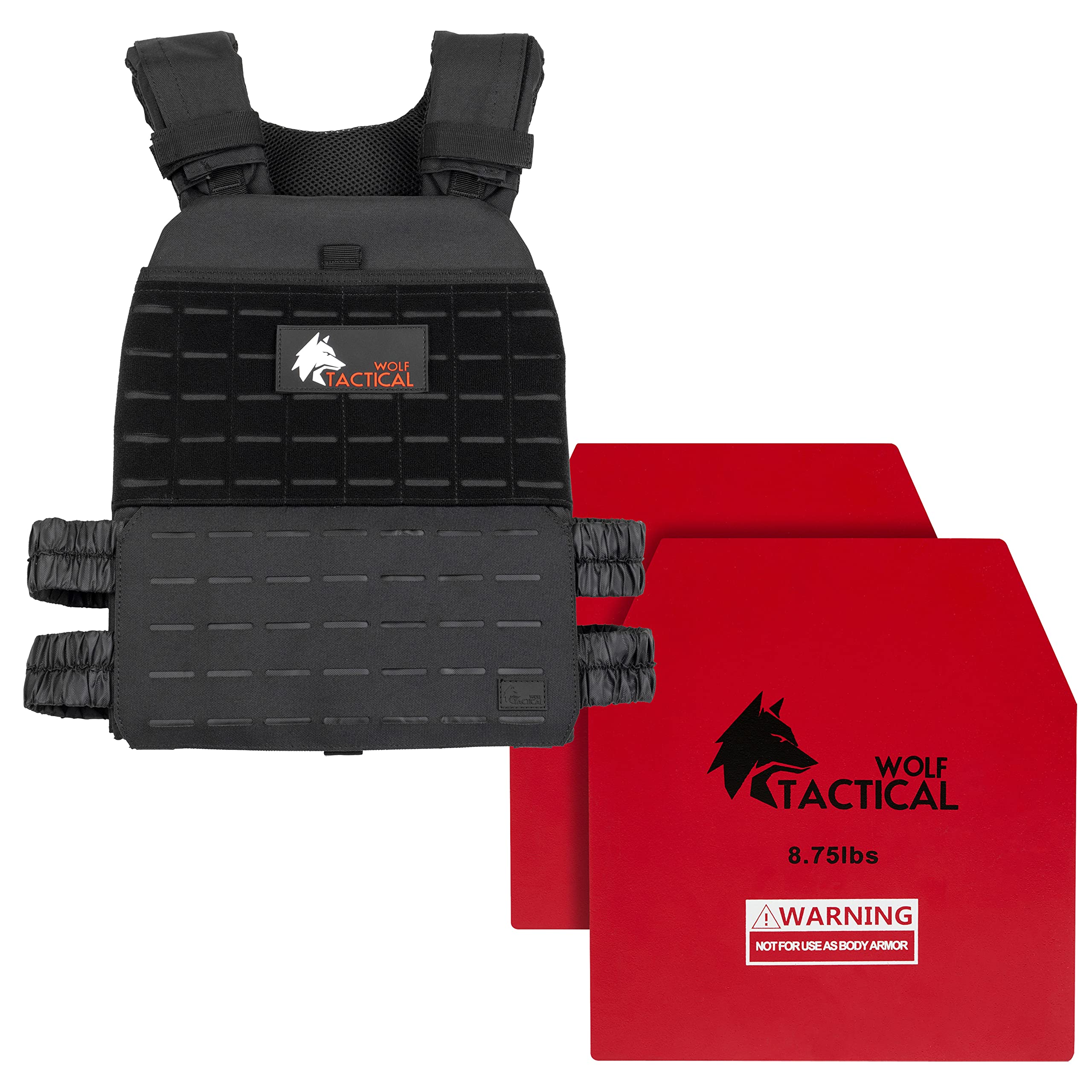 WOLF TACTICAL Weighted Vest and Weight Vest Plates Black 8 75lbs