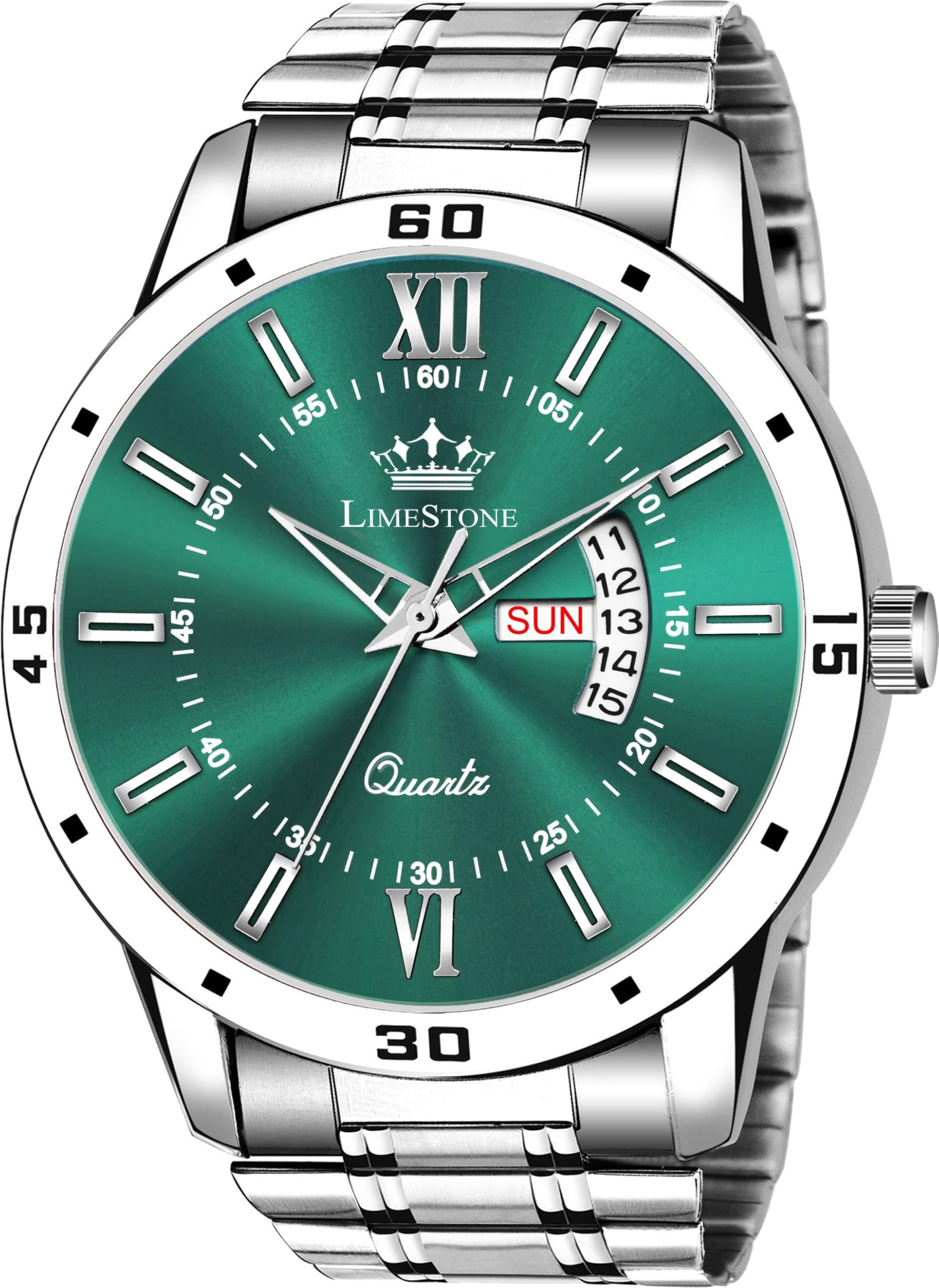 LimeStone Day and Date Functioning Steel Strap New Quartz Analog Watch - for Men () (B0D988B18F) Amazon Price History, Amazon Price Tracker
