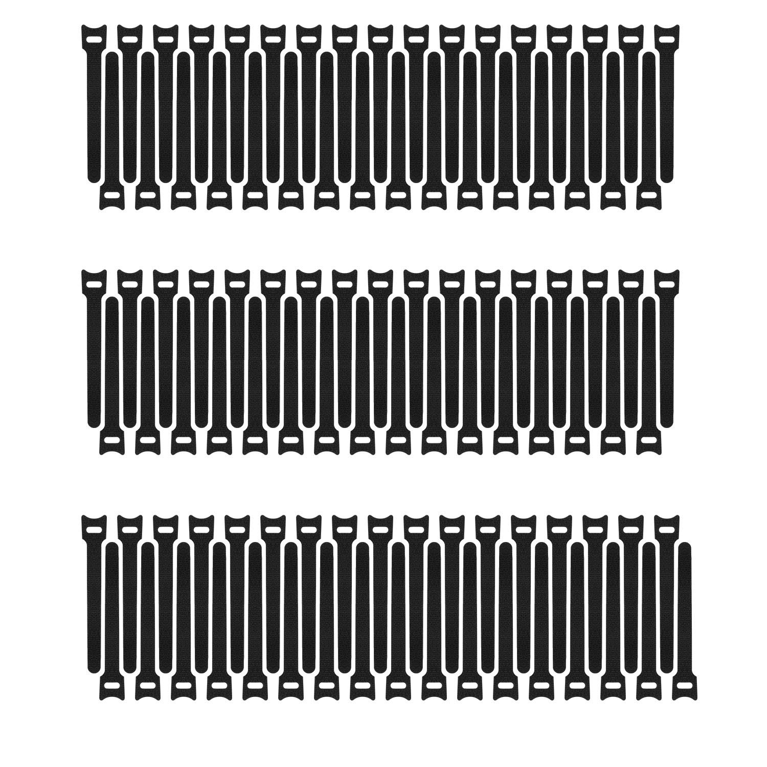 Pasow 100pcs 6-Inch Reusable Fastening Cable Ties Adjustable Wire Management (Black)