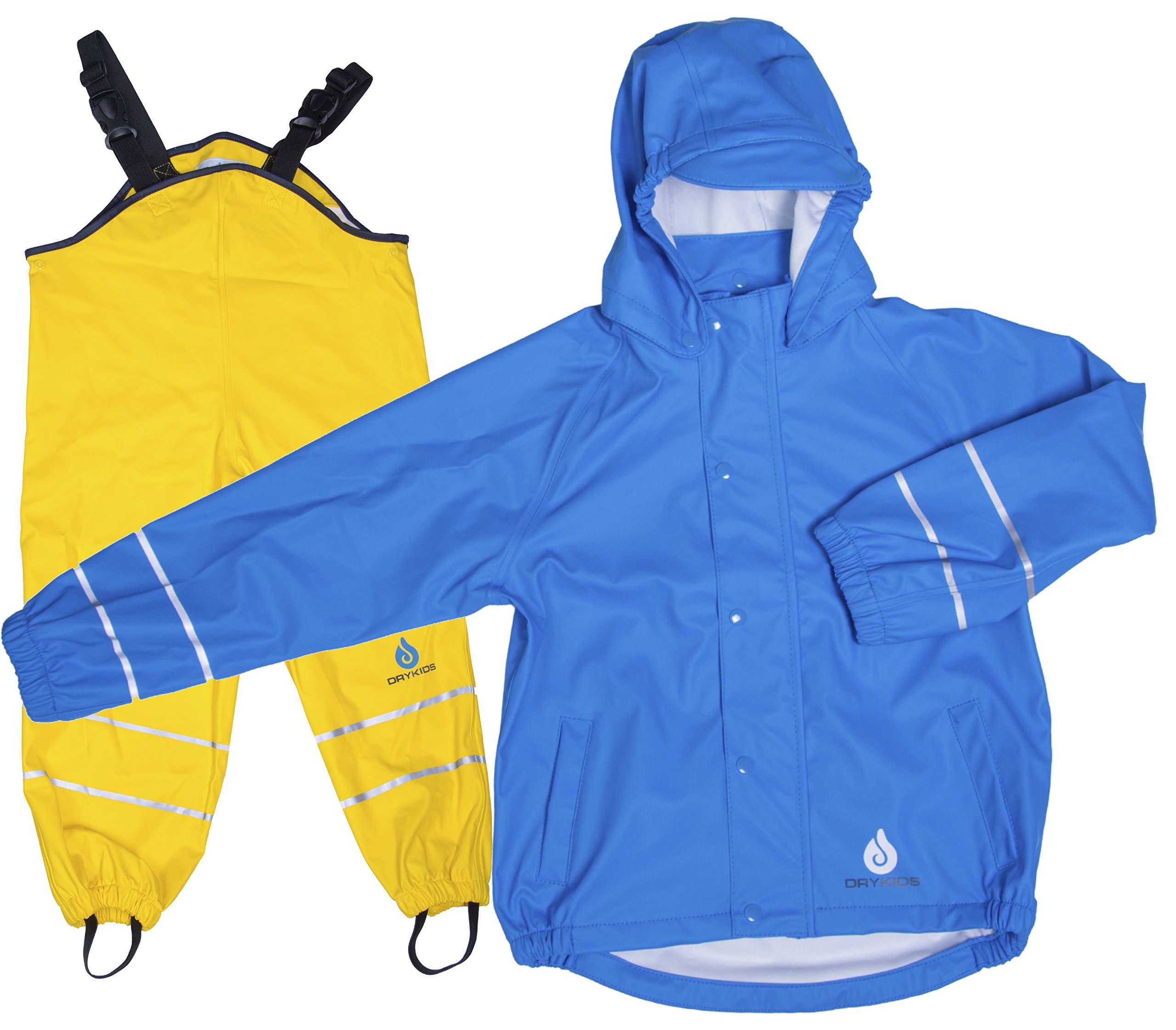 Dry Kids Turquoise / Yellow Childrens Pu Jacket & Dungarees Set Tuq/Yel 3/4Yrs